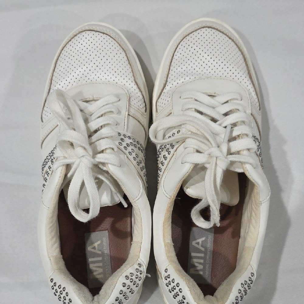 MIA White Sneakers with Silver Studs - Picture 4 of 6
